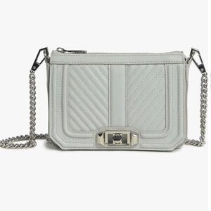 Rebecca Minkoff Chevron Quilt Leather Crossbody Bag in Mist